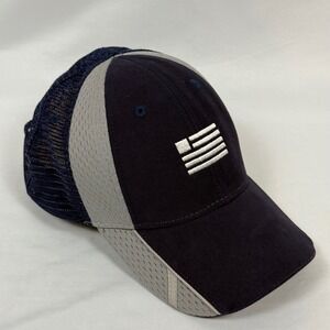 WearGuard For Work Navy Gray Mesh Trucker Hat American Flag Patch One Size